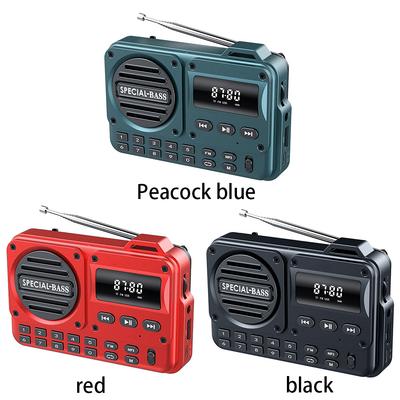 Mini Radio Tranzystorowe z Głośnikiem Radio Zasilane Baterią 2000mAh Kompatybilne z Bluetooth/TF Doładowywane do Biegania Jazdy na Rowerze