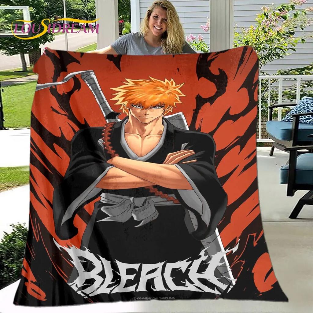 Japan Anime Bleach Cartoon Soft Plush Blanket,Flannel Blanket Throw Blanket for Living Room Bedroom Bed Sofa Picnic Cover Kids