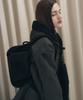 Leathery Ribbon Angora Knit Shoulder Bag [Black]