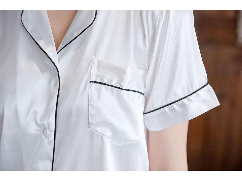 Spring/Summer 7-Sleeve Ice Silk Pajamas Shirt & Nightdress - Douyin Influencer Edition