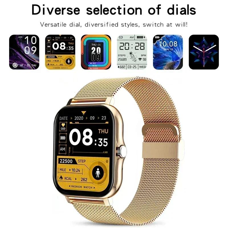Orologio intelligente da uomo per donna Schermo touch completo Chiamata Bluetooth Orologio impermeabile GPS Sport Fitness Tracker Smartwatch Lady per Android iOS