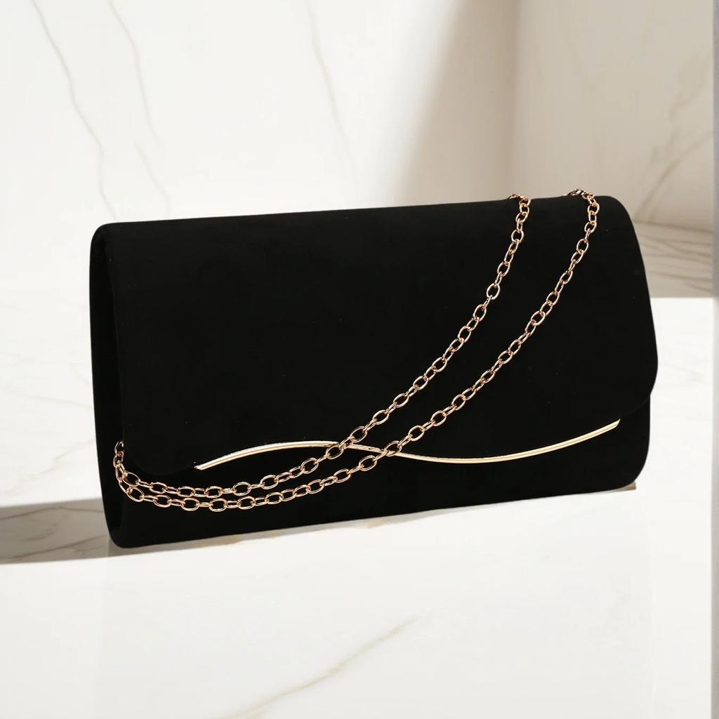 Samt Damen Abendtaschen Umschlagdesign Party Hochzeit Clutch Taschen Mit Schulterkette Abdeckung Handtaschen Metall Geldbörse