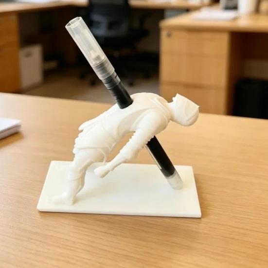 Porta-canetas Assassino Impresso em 3D Organizador de Mesa Criativo com Design de Flecha Suporte de Caneta Engraçado de Novidade para Escritório Escola Decoração Única de Mesa