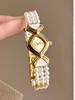Luxury High-end Quartz Women Watch Rhombus Dial Pearl Bracelet Wristwatch Elegant Vintage Ladies Dress Watches Reloj De Mujer