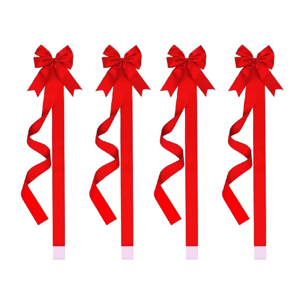 4x Christmas Cabinet Door Bows Supplies for Holiday Cabinets Party Supplies