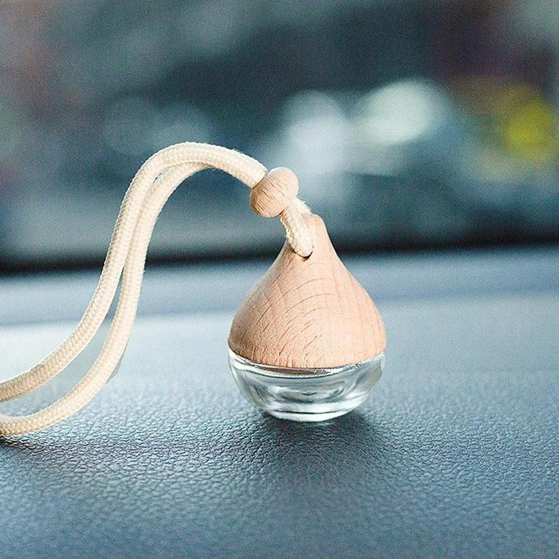 6ML Water Drop Car Air Freshener Pendant Glass Perfume Empty Bottle Car Pendant Hanging Refillable Diffusion Bottle
