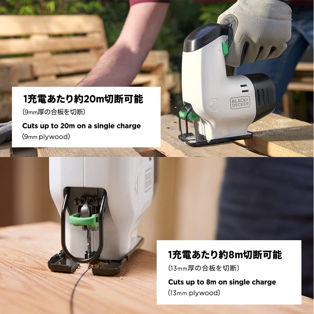 Reviva Stikksag Batteridrevet Resirkulert Elverktøy Skjæreverktøy Bladskift Bærekraftig DIY SDG BLACK+DECKER 10.8V [Bruker Materialer] Ett-Trykk REVJ12C-JP