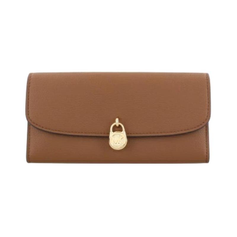 MICHAEL KORS Hamilton Signature Padlock Charm Leather Wallet Large Women s Brown коричневый