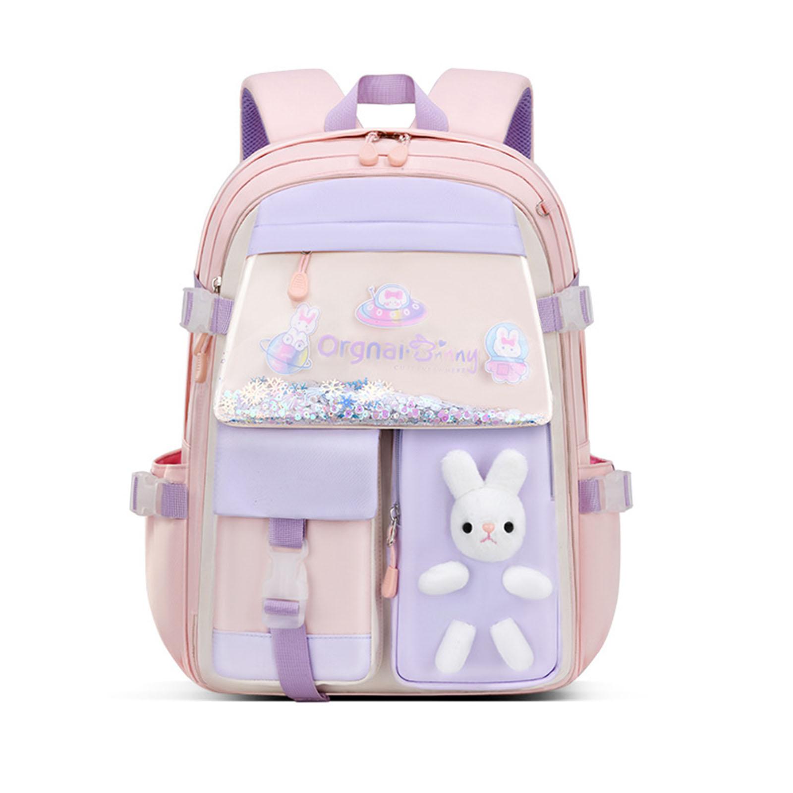 

Дитячий рюкзак Cute Girls BookBag Легкий шкільний рюкзак для учнів початкових класів Жіночий дорожній рюкзак з блискітками Декор