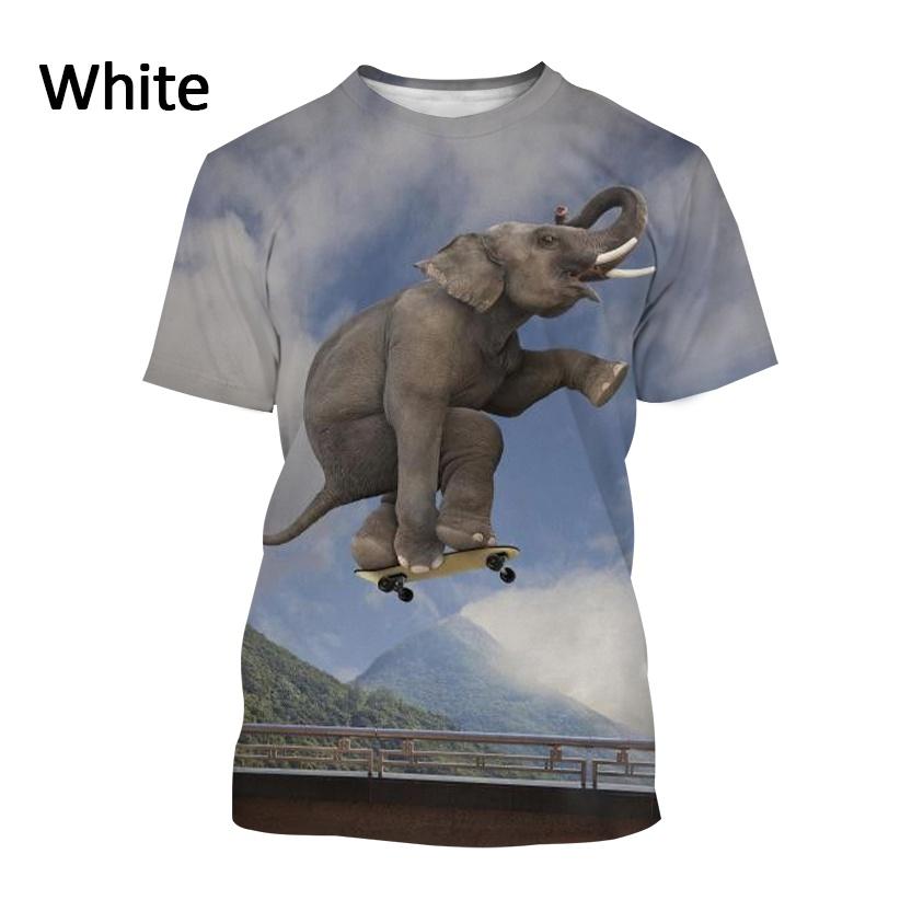 Pánské ležérní tričko s kulatým výstřihem Animal Elephant Fun s krátkým rukávem Nové letní slon 3D tisk Unisex tričko s kulatým výstřihem