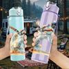 1PC Baseball Batter Player Art 750ml Color Plastic Sports Water Bottle Leakproof Flip Straw Lid Suitable for Sports Office Home Use
