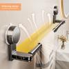 Retractable Towel Rack with Suction Cups That Leaves No Holes Or Marks, a Storage Rack for Kitchen Pot Lids , Made of Aluminum