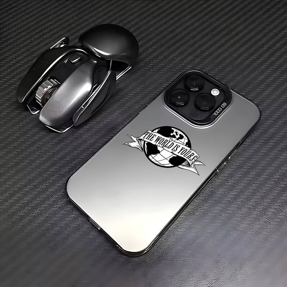 

Colorful Silver Back For IPhone Phone Case - The World Is Yours Scarfaces Compatible with Multiple Models including pro Max iPhone16plus