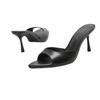 Elegant European Style Open-Toe Stiletto Heel Satin Sandals for Women