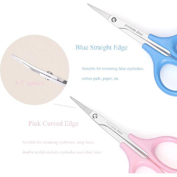 2Pcs Eyebrow Grooming Scissors, Men Women Eyebrow Clippers, Curved and Straight Eyebrow Trimmer Scissors Set with Protective Cover for Trimming