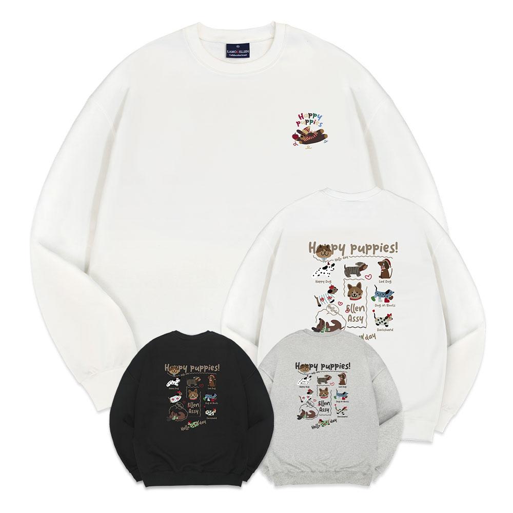 Elleonasi Happy Puppies Oversized Sweatshirt