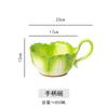 Crank Ceramic Cabbage Instant Noodle  Soup Bowl Household Fruit Salad 2025 New Tableware Handle Bowl