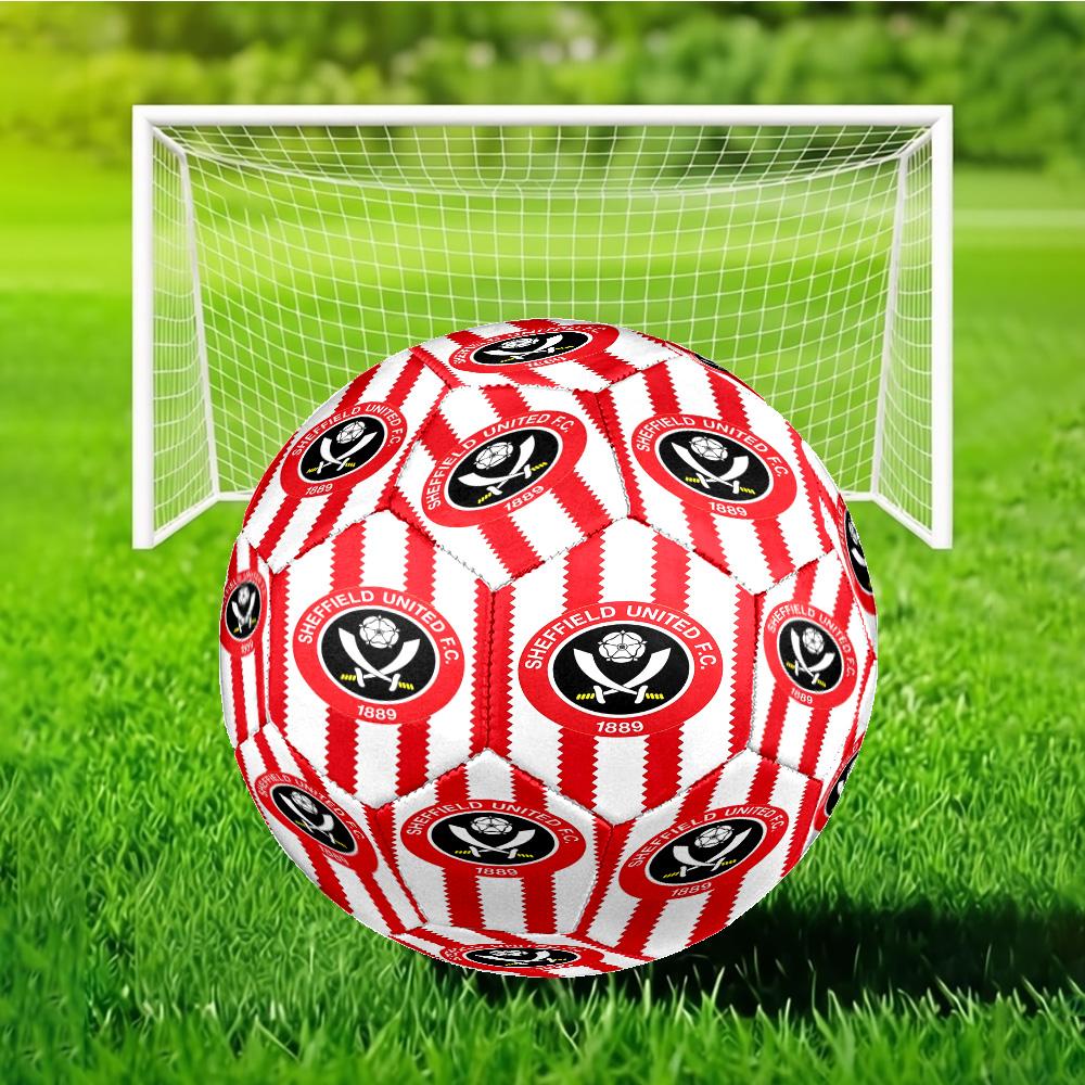Sheffield United Fc Crest Soccer Ball Size 5 Soccer Ball, Machine-stitched, Soft and Comfortable, Suitable for Training and Matches Fan Gift