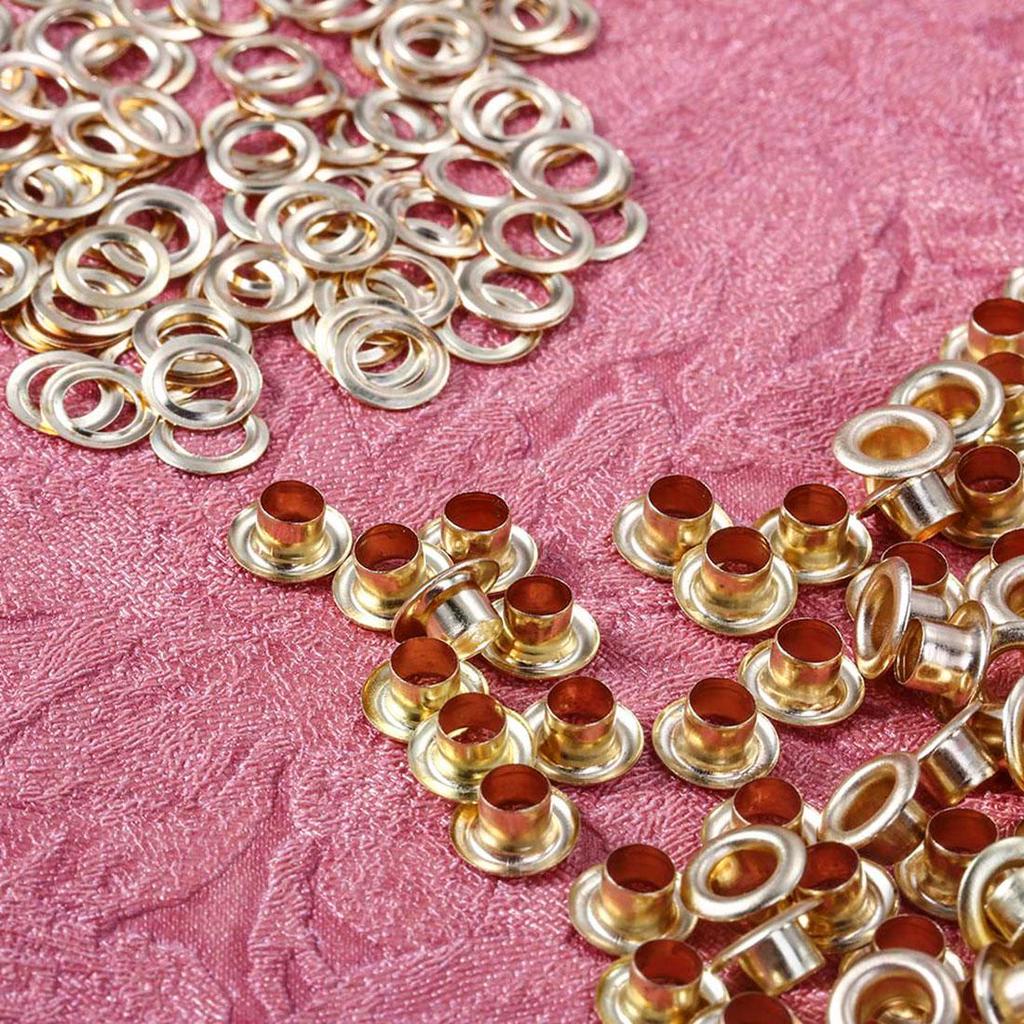 10pcs Round Antique Gold Metal Eyelet Grommets 6mm Hole Leathercraft Scrapbook