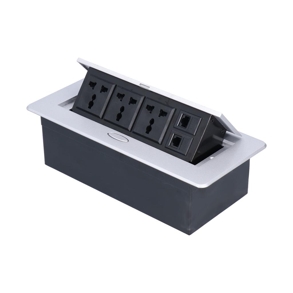 Floor Electrical Socket Embedded 3 Hole Outlet with Computer Telephone Interface 250V 13A