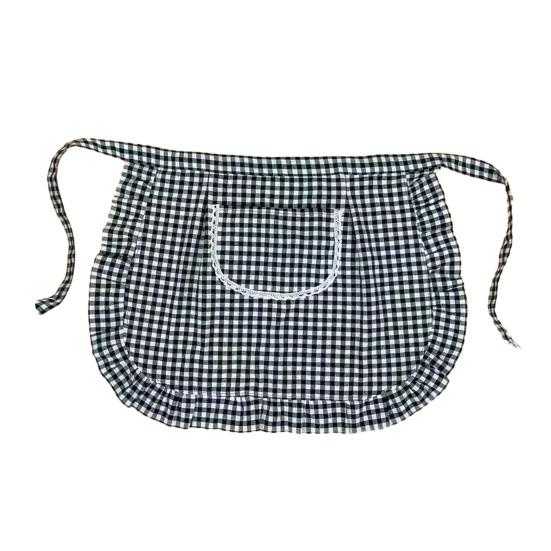 

Kitchen Half Apron with Large Front Pocket Adjustable Waist Oil-Proof Apron Stain-Resistant Plaid Washable Apron for Cooking And Housework чёрный