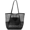 Beach Bag with Mini Pocket Beach Tote Bags for Women Large Foldable Mesh Swimming Pool Travel Bags Sandproof