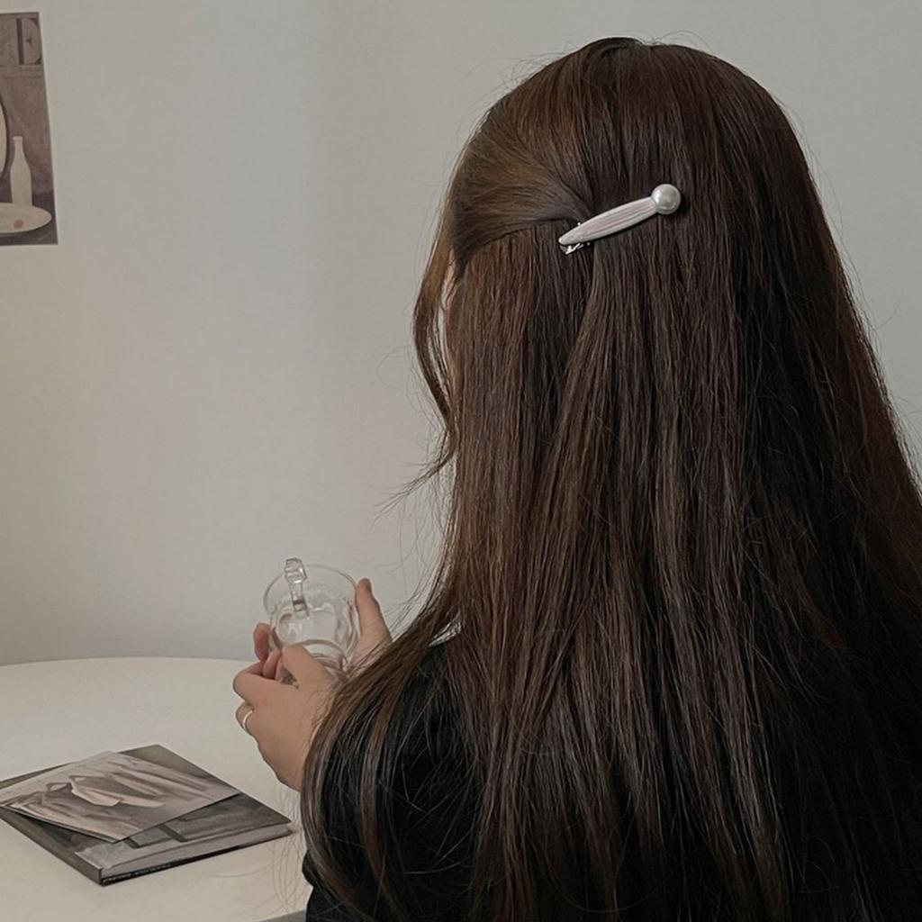 1PC Sea Salt Pink ~ Premium, Pearl, Metal Hair Clips, Women, Bangs Clips, Back of Head, Headpieces, Hair Accessories, Side Clips