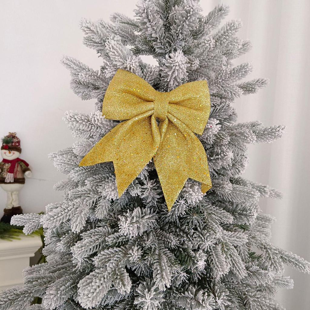 Zlaté třpytivé vánoční mašle ozdoby - Lesklé ozdoby na stromeček & Drobné doplňky