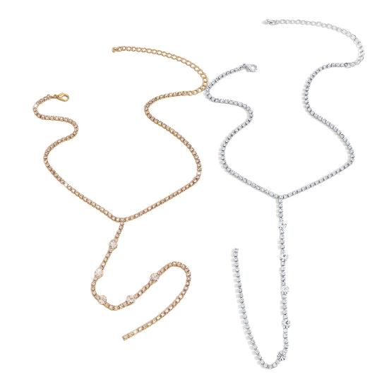 Yousheng Women Necklace Rhinestone Decor Long Tassel Exquisite Stainless Choker Necklace Neck And Chest Decoration Jewelry