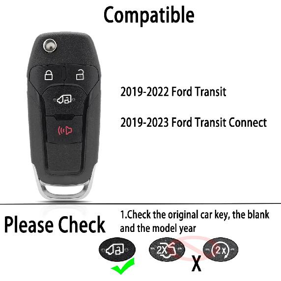 2PCS for Transit Key Fob Replacement for Ford Transit for Ford Transit Connect - Keyless Entry N5FA08TAA