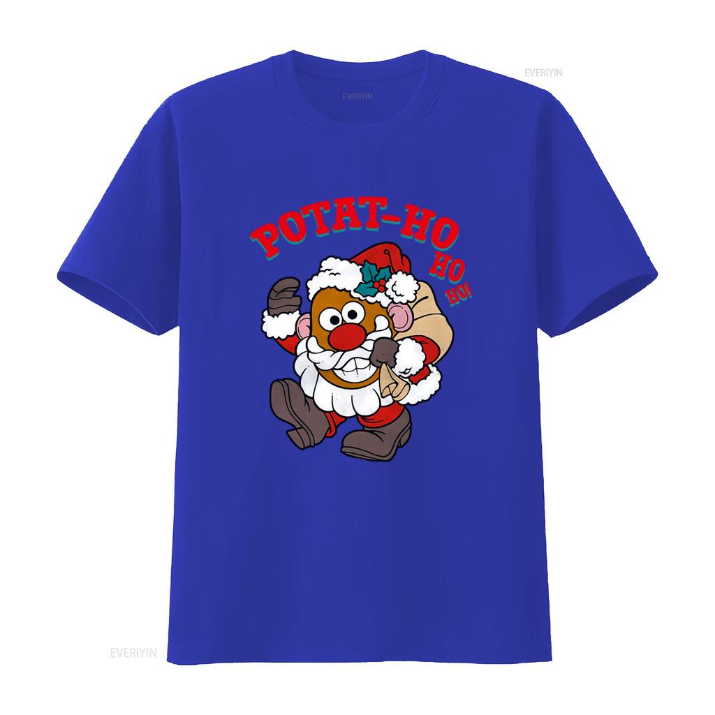 Funny Christmas Youth Potat Ho Mr Potato Head T Shirt Vintage Washed Homme Slightly Breathable Designer Clothes Graphic