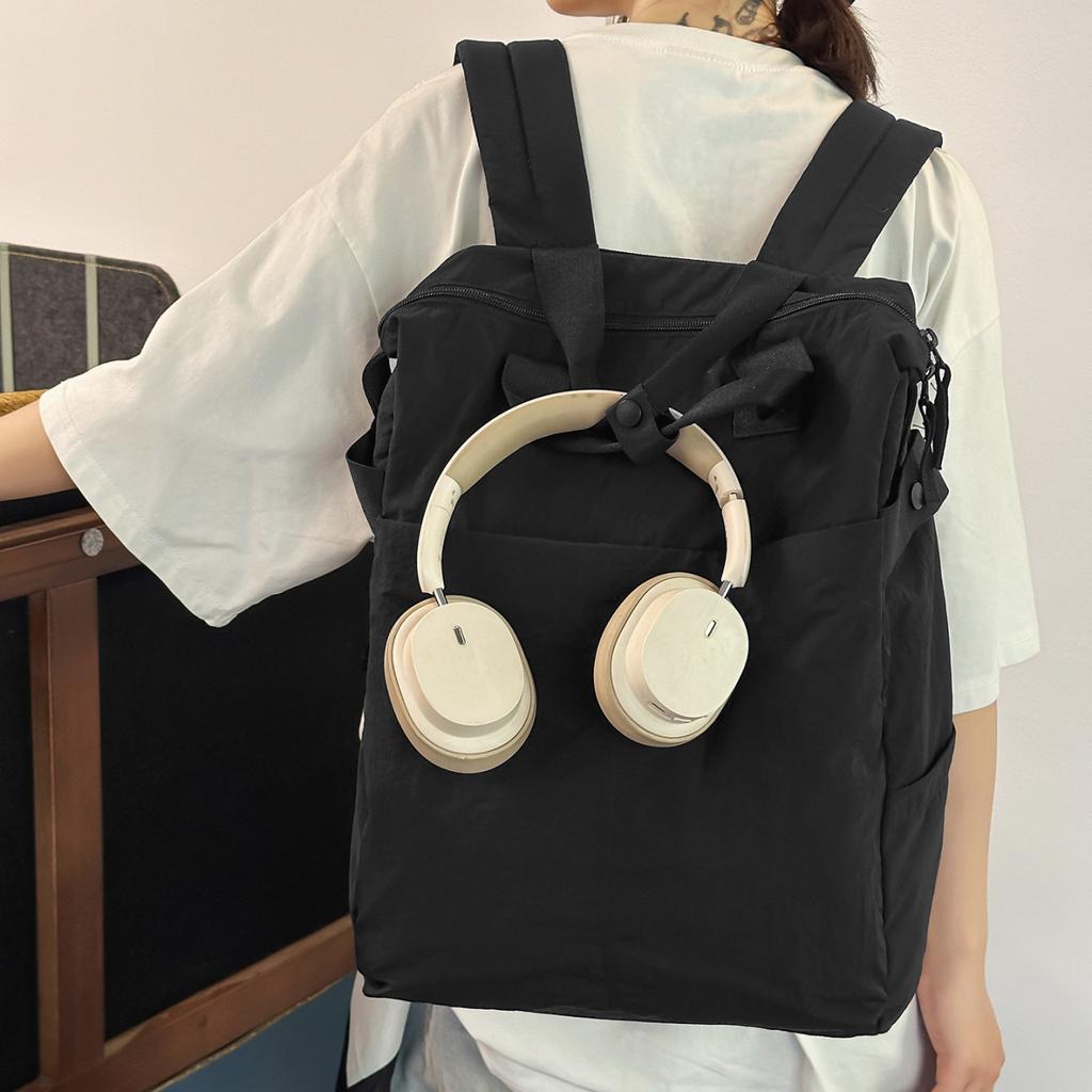 Schoolbag Backpack New Men's and Women's Large-capacity Simple Casual Waterproof Cloth Bag Business Document Student Schoolbag Travel Bag