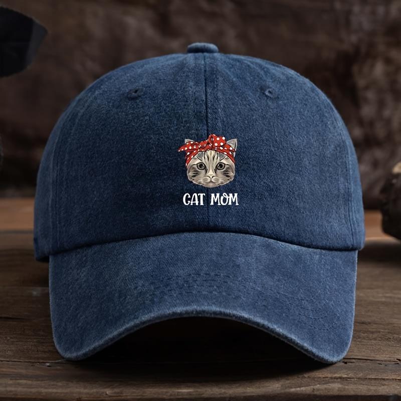 Fashionable Cat Mom Printed Baseball Hat Versatile Outdoor Leisure Fishing Hat Sunshade Duck Tongue Hat Travel Hat