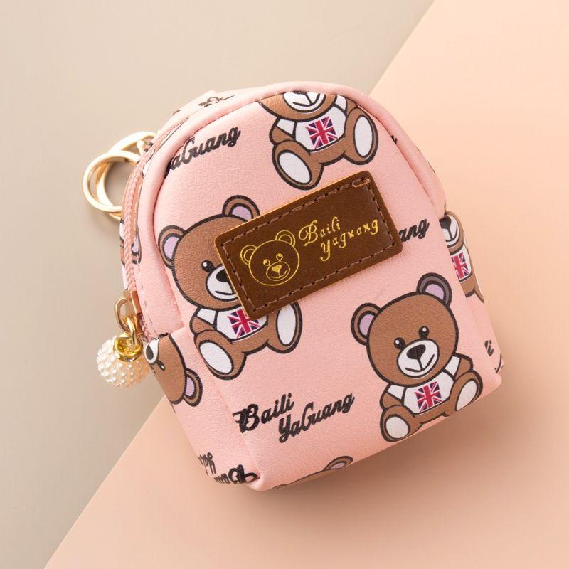 

Bag Bear Female Student Casual Key Zipper Cartoon Bear [Pink]]