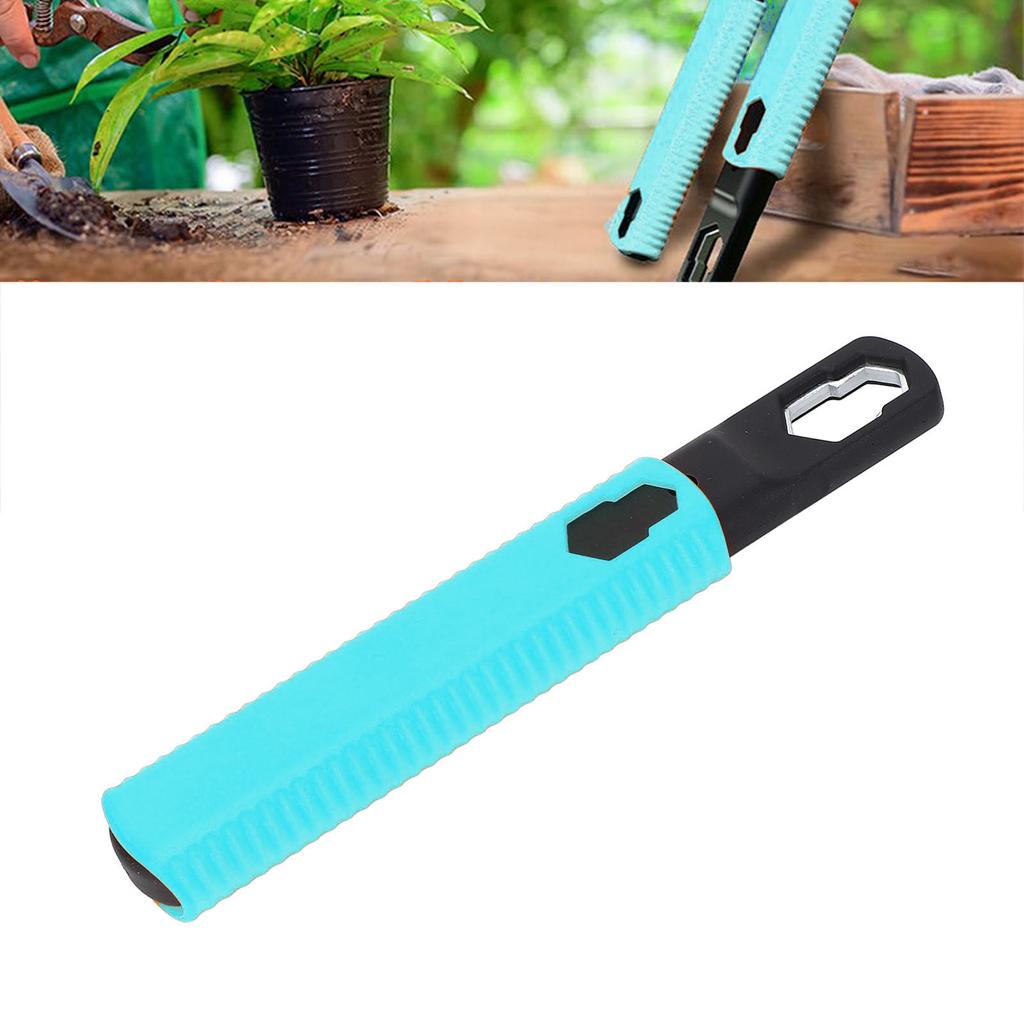 Garden Tool Blade Sharpener Blue Color Double Head Portable Hedge Shears Sharpener