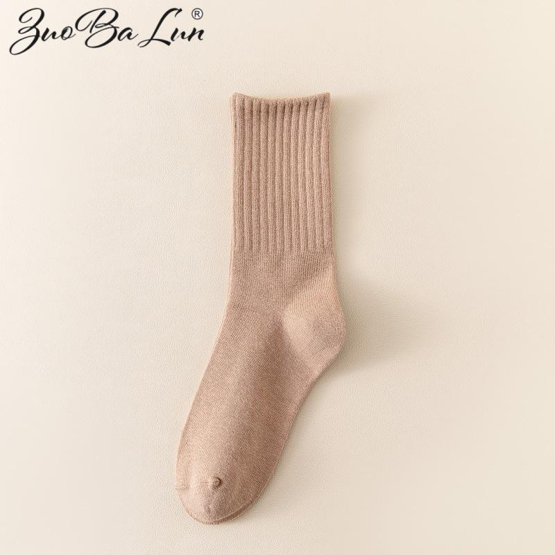 Women's Korean & Japanese Style Over-the-Knee Cotton Scrunched Socks for Spring, Autumn & Winter
