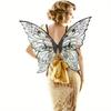 Sparkling Organza Butterfly Fairy Wings Gradient Sheer Costume Wing Set  Cosplay Party