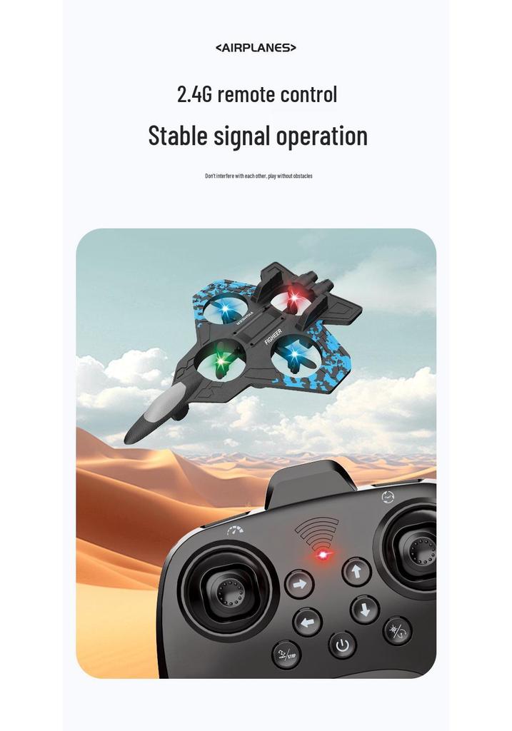 H19 Drop-resistant EPP Foam Stunt RC Airplane Hand-throw Fighter Quadcopter Toy Drone