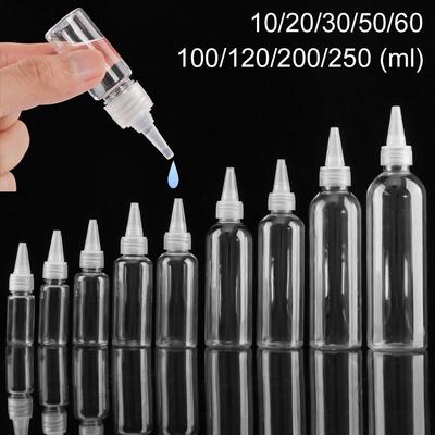 5 Stück leere Tropfflaschen aus PE-Kunststoff Klebeflaschen mit Schraubverschlüssen Quetschbare Flüssigtinte Nachfüllbare Quetschflasche 10-250ml