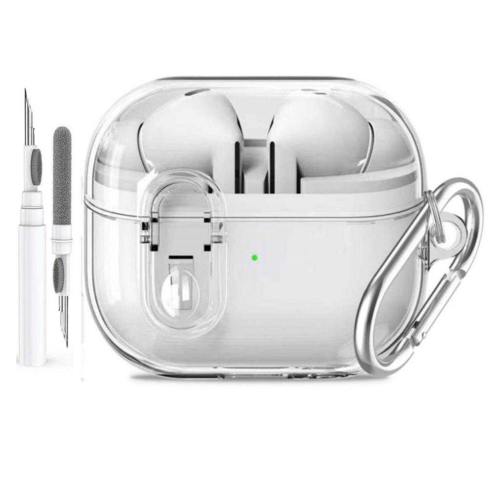 Carbon Fiber Case For Samsung Galaxy Buds 3/Galaxy Buds 3Pro with Keychain Secure Lock Shockproof Protective Case for Woman Man