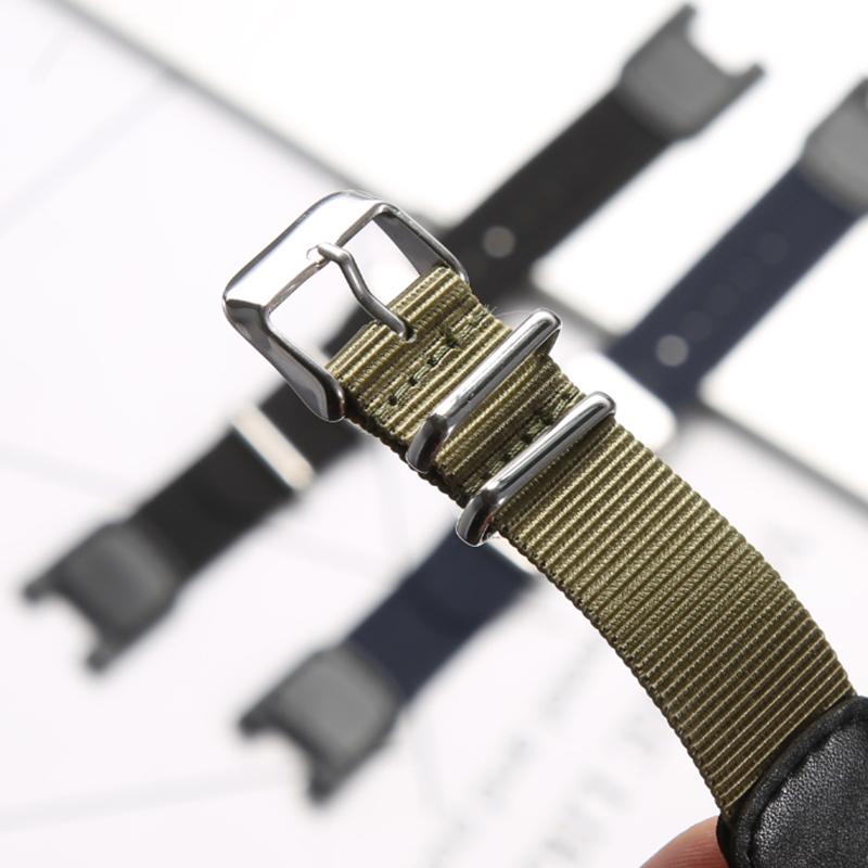 24mm Premium Nylon Armband für Casio SGW-100 PAS-400B GW-3000B GW-3500B Herren Sportuhr Zubehör Uhrenarmband Armband