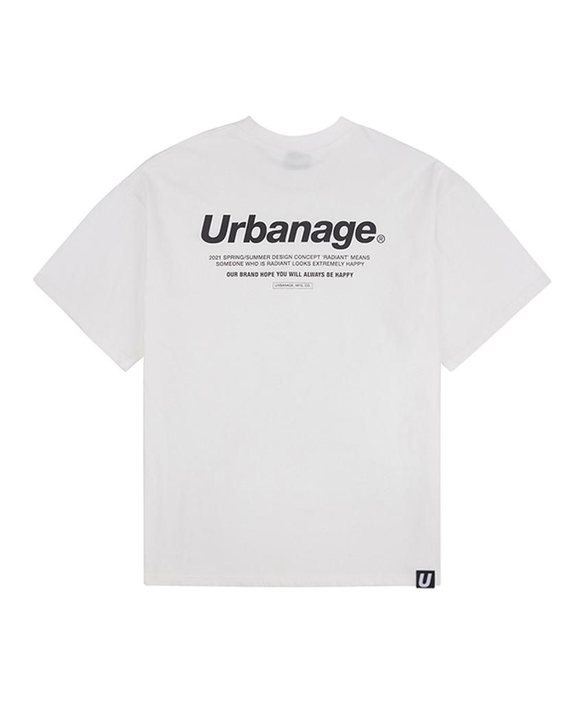 URBANAGE Basic Logo Oversized Short Sleeve T-Shirt_White