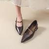 Fashion New Women's Designer Vintage Pointed Toe Women Mary Jane Shoe Fashion Shallow Buckle Shoes Ladies Elegant Dress Thick Heel Shoes