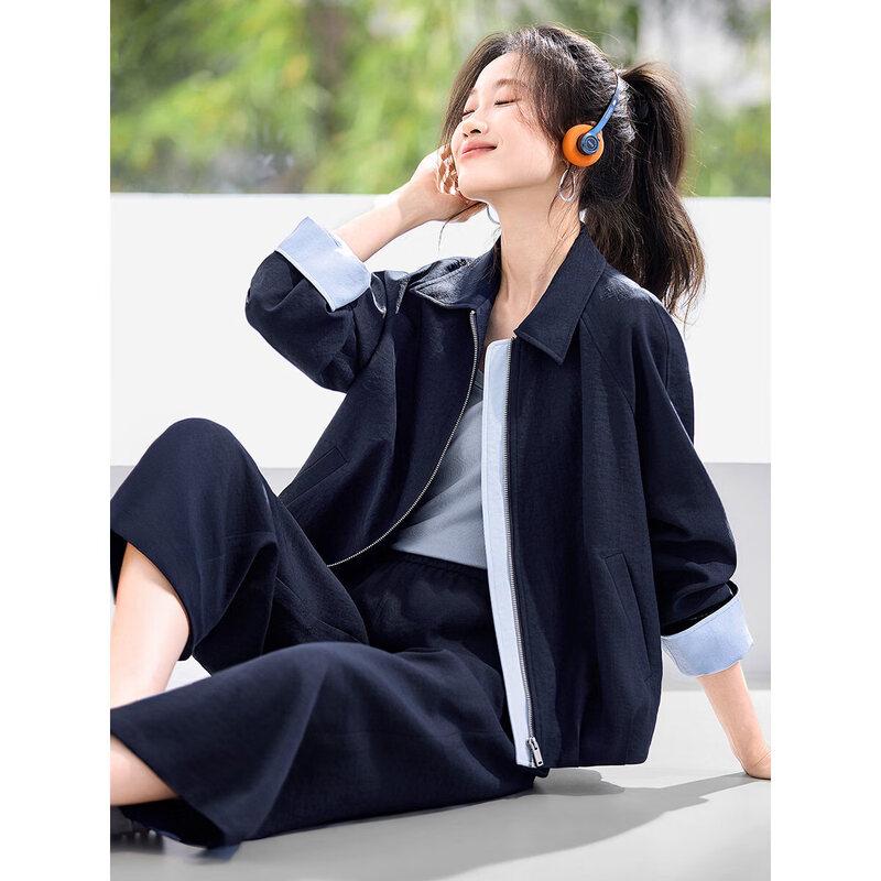 MOHAN YIMEI 2026 S/S Casual Lapel Jacket & Wide-Leg Pants Set