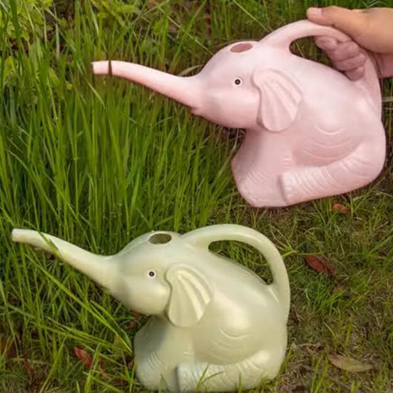 2L Vattningskanna Elefantform Stor Kapacitet Extra Lång Pip Enkel Konstruktion Barn Trädgårdsredskap Enkel Vattenkontroll Trädgård