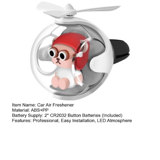 Car Air Vent LED Aroma Diffuser Rotating Flying Ball Car Air Freshener with Colorful Mood Light 3D Sci-Fi Design Aromatherapy Ornament for Car Home
