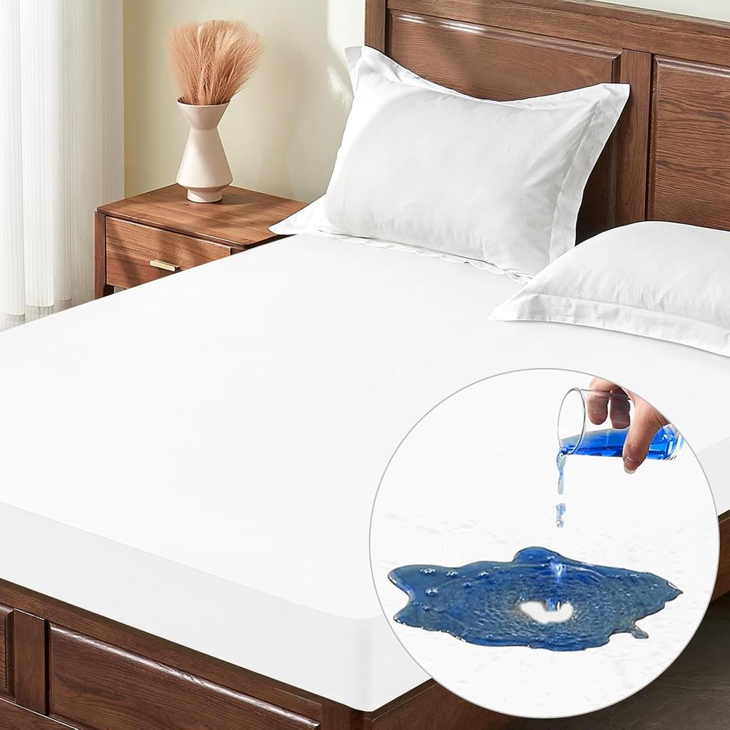 1 stk Vanntett formsydd laken Dyp lomme Sklisikkert laken, Mykt sengetøy, Hudvennlig sengeteppe, Sofatrekk, Maskinvaskbart