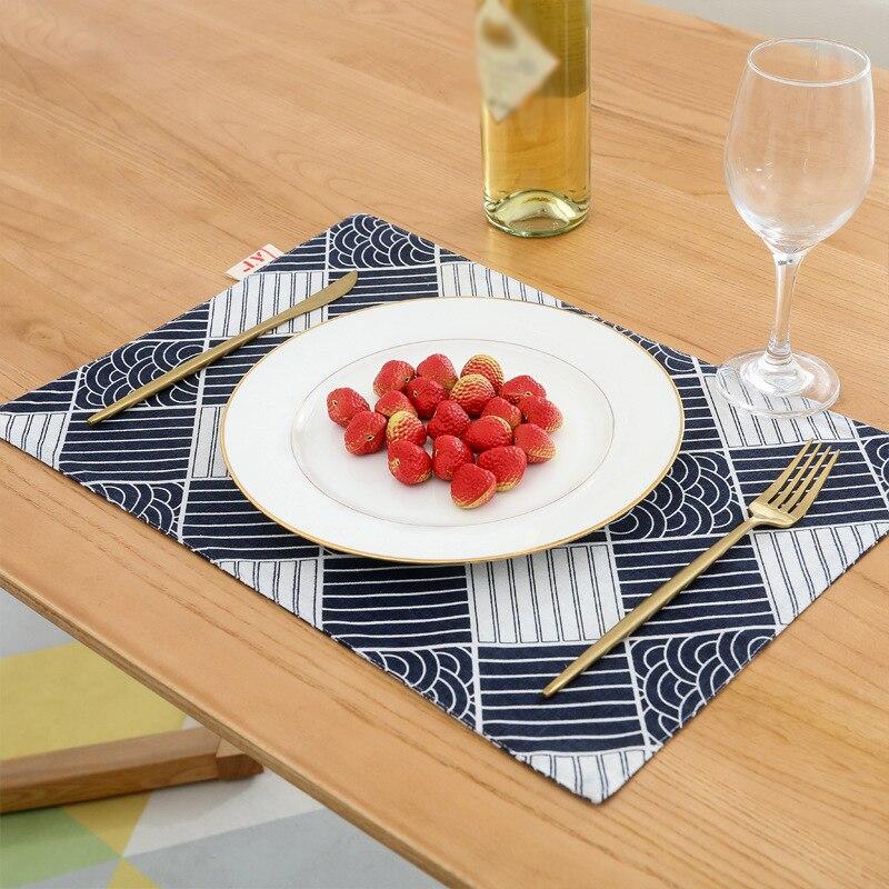 Waterproof Cotton And Linen Table Mat, Pattern Place Mat, Household Plate Mat, Water Coaster, Waterproof And Non-slip, Foldable.
