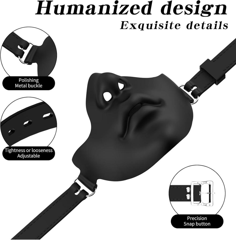 New Adult Sex Mask, Adjustable Strap On Mouth Gag, Erotic Play, Couple's Flirting, SM Sex Gag for Men Women and Couple