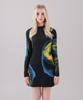 SSQR Raglan Stretch Print Mini Dress Bk_01